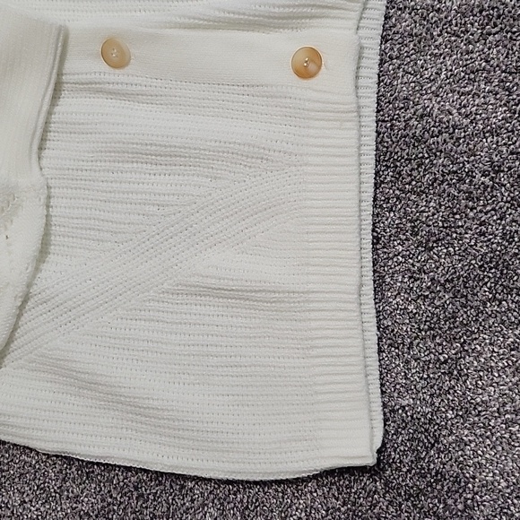 Long Sleeves White Knit Cardigan Oversized Sweater - Picture 9 of 12